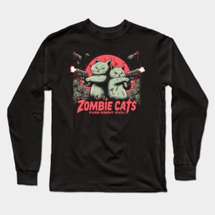 Zombie Cats Purr-sident Evil! Long Sleeve T-Shirt
